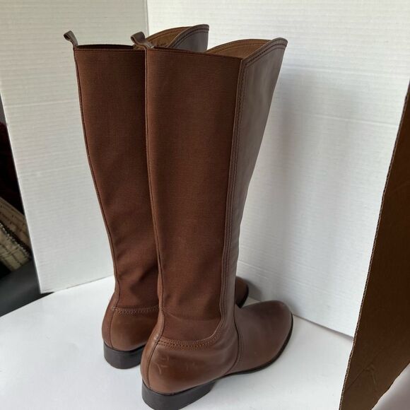 FRANCO SARTO Leather Fabric Road Knee High Riding Boots 8 - Picture 14 of 15